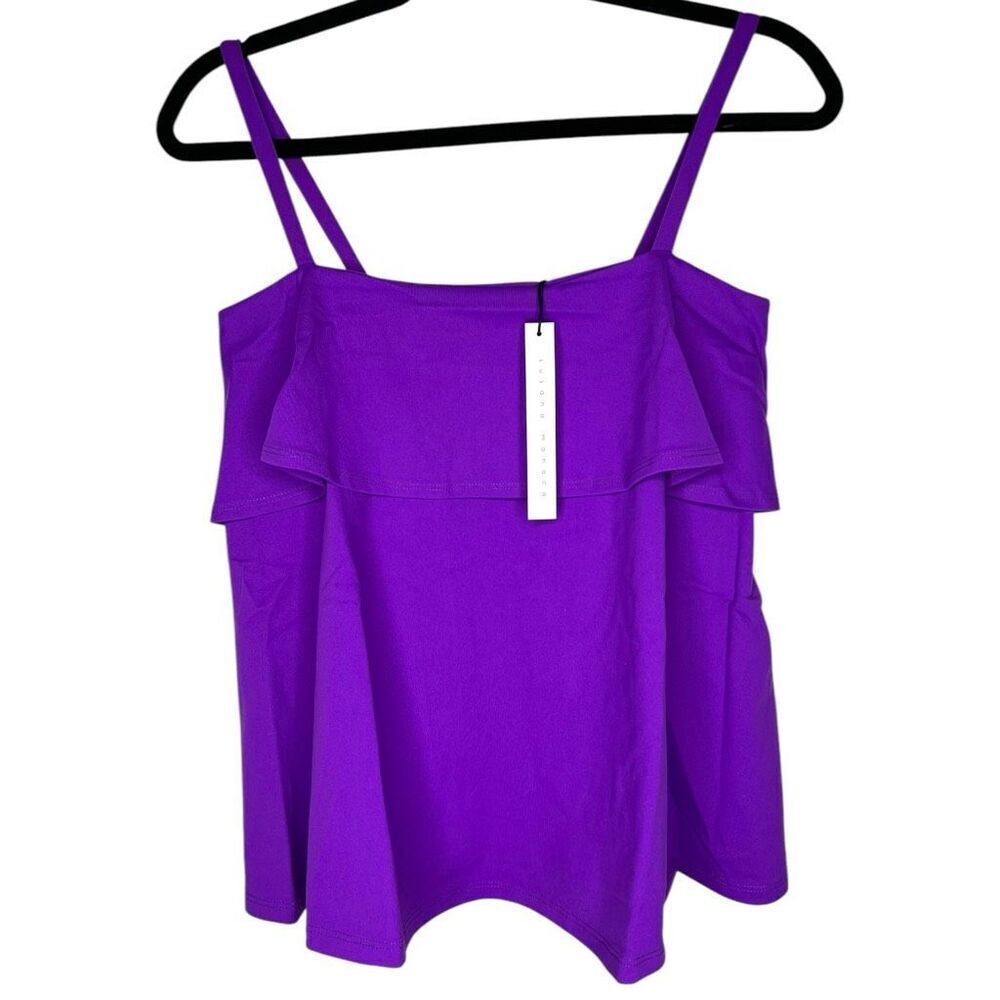 NEW Susana Monaco Double Ruffle Flare Top Bayberry Small